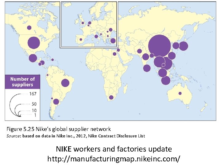Figure 5. 25 Nike’s global supplier network Source: based on data in Nike Inc.