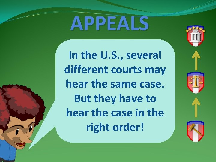 APPEALS In the U. S. , several different courts may hear the same case.