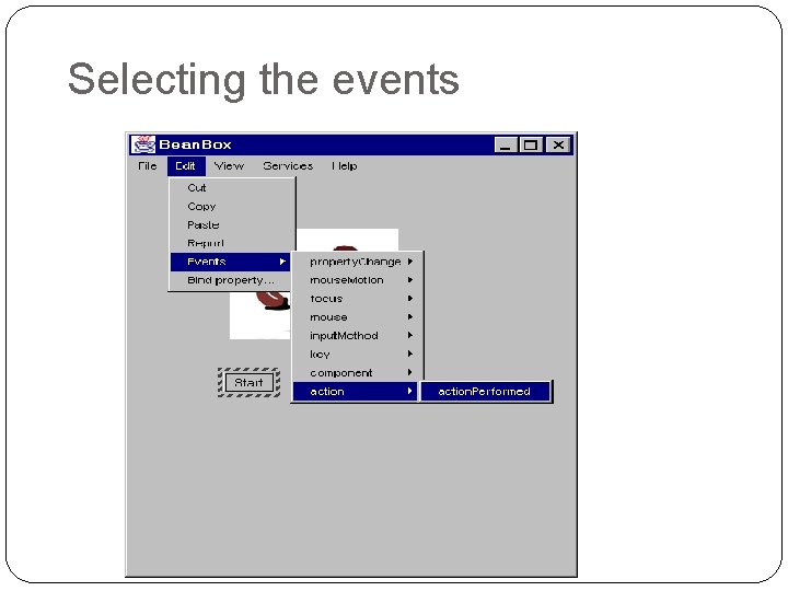 Selecting the events 