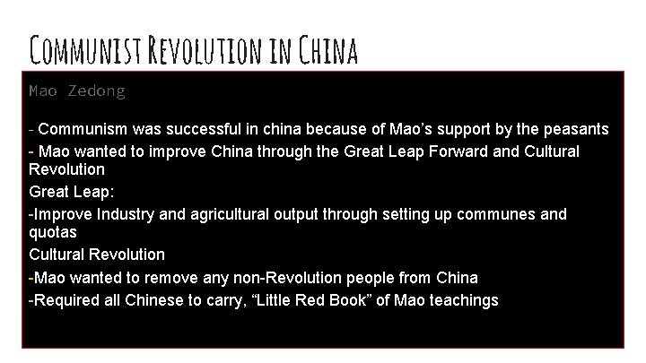 Communist Revolution in China Mao Zedong - Communism was successful in china because of Communist Revolution in China Mao Zedong - Communism was successful in china because of