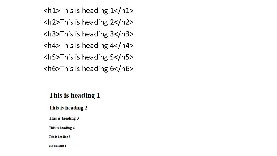 <h 1>This is heading 1</h 1> <h 2>This is heading 2</h 2> <h 3>This <h 1>This is heading 1</h 1> <h 2>This is heading 2</h 2> <h 3>This