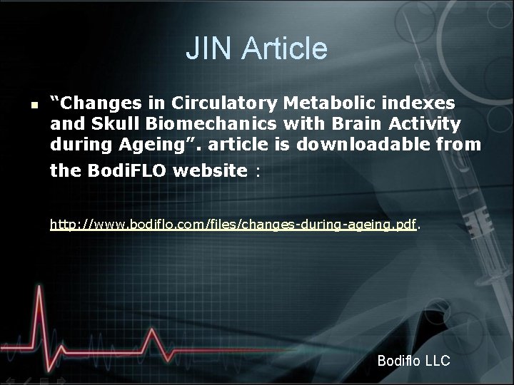 JIN Article n “Changes in Circulatory Metabolic indexes and Skull Biomechanics with Brain Activity