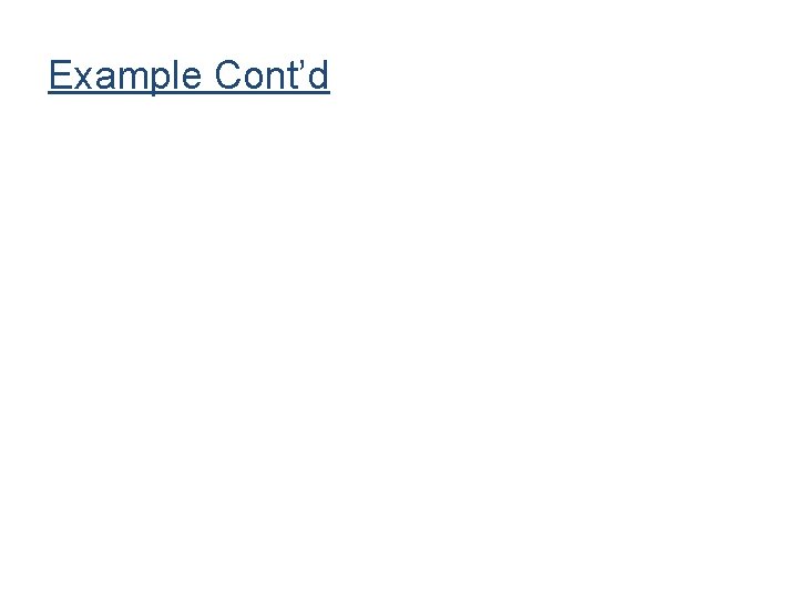 Example Cont’d Example Cont’d
