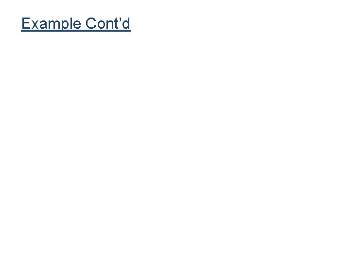 Example Cont’d Example Cont’d