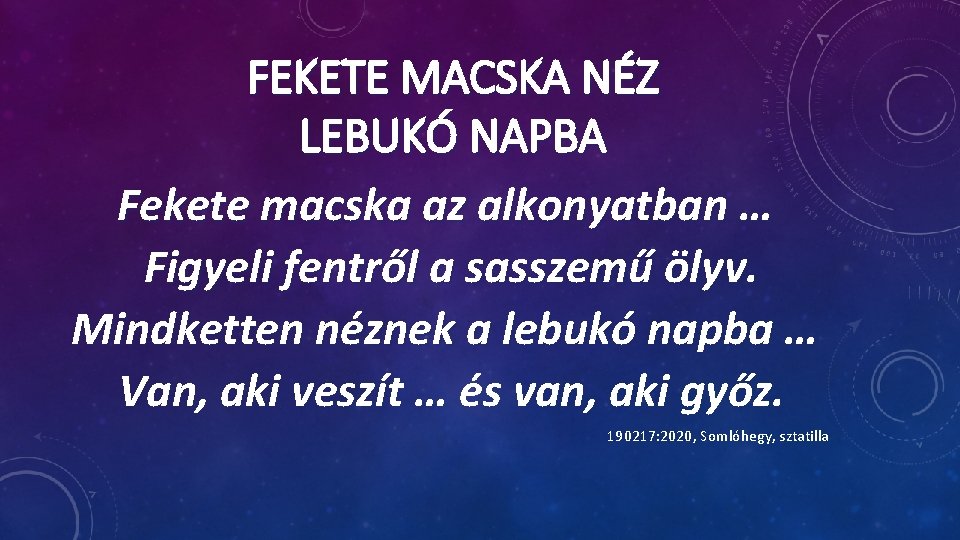 FEKETE MACSKA NÉZ LEBUKÓ NAPBA Fekete macska az alkonyatban … Figyeli fentről a sasszemű FEKETE MACSKA NÉZ LEBUKÓ NAPBA Fekete macska az alkonyatban … Figyeli fentről a sasszemű