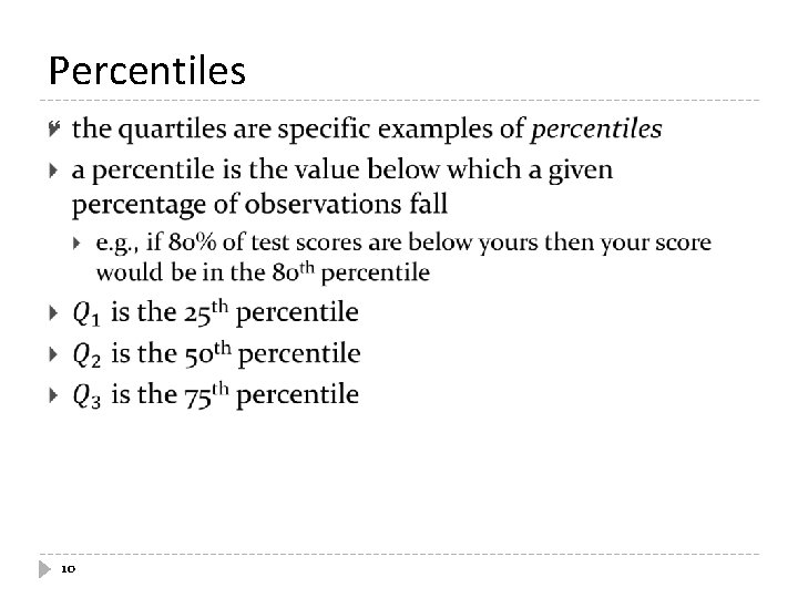 Percentiles 10 