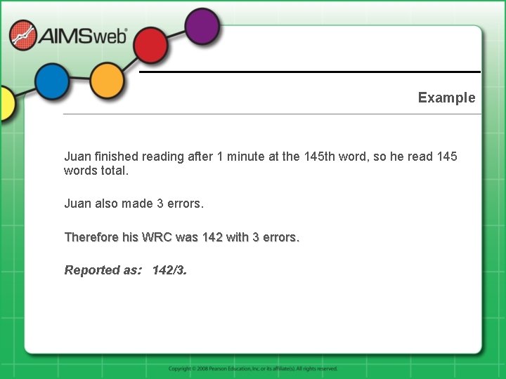 Example Juan finished reading after 1 minute at the 145 th word, so he