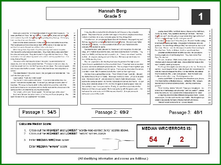 54 (All identifying information and scores are fictitious. ) 2 