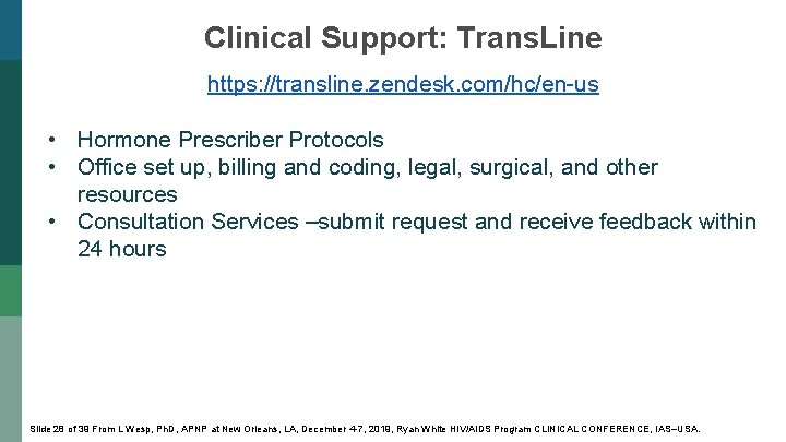 Clinical Support: Trans. Line https: //transline. zendesk. com/hc/en-us • Hormone Prescriber Protocols • Office