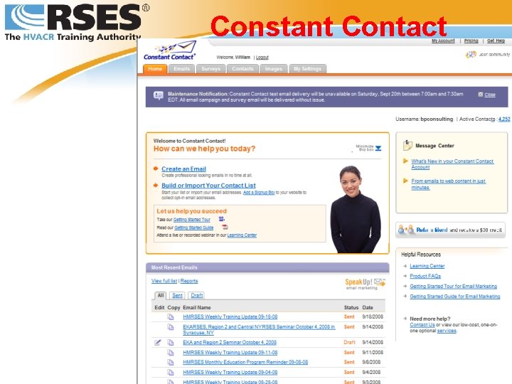 Constant Contact © 2008 RSES International All Rights Reserved 73 
