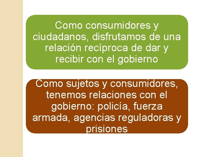 Como consumidores y ciudadanos, disfrutamos de una relación recíproca de dar y recibir con