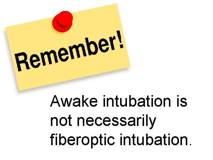 Awake intubation is not necessarily fiberoptic intubation. 