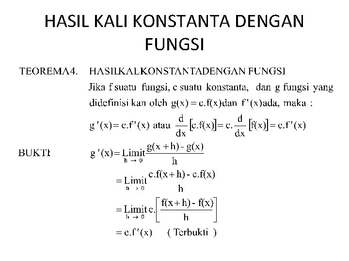 HASIL KALI KONSTANTA DENGAN FUNGSI 