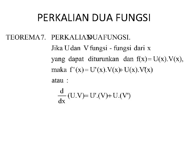 PERKALIAN DUA FUNGSI 