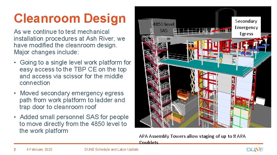 Cleanroom Design As we continue to test mechanical installation procedures at Ash River, we