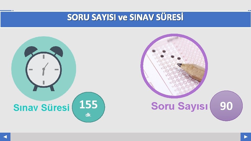 SORU SAYISI ve SINAV SÜRESİ Sınav Süresi 155 dk. Soru Sayısı Your Log o