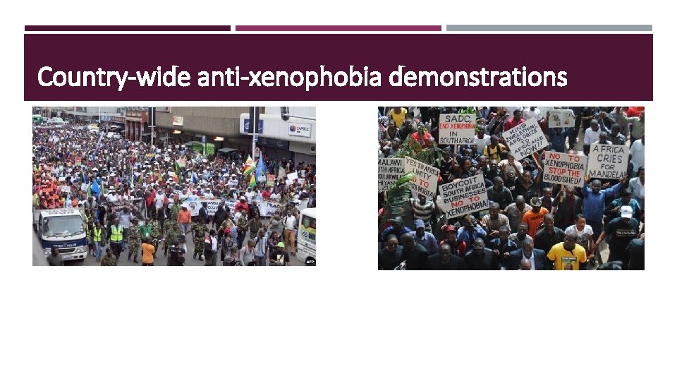 Country-wide anti-xenophobia demonstrations 