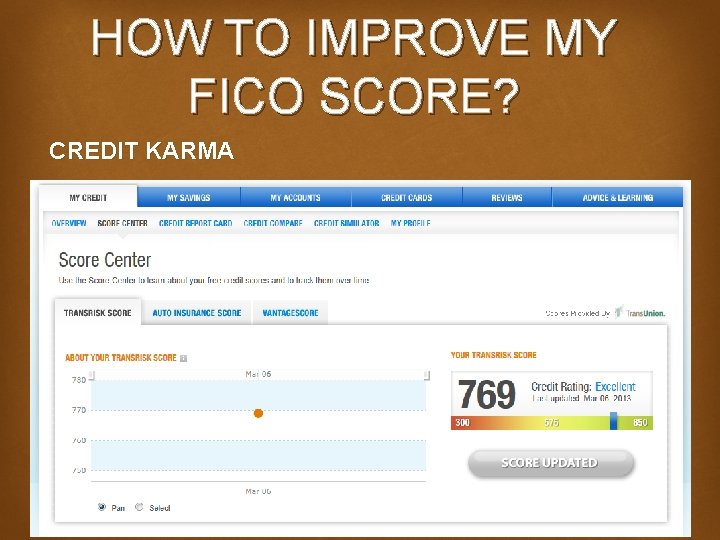 HOW TO IMPROVE MY FICO SCORE? CREDIT KARMA 
