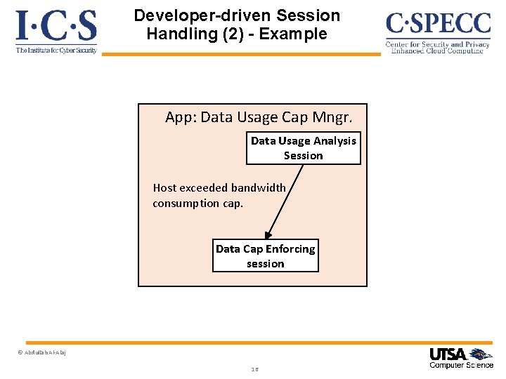 Developer-driven Session Handling (2) - Example App: Data Usage Cap Mngr. Data Usage Analysis