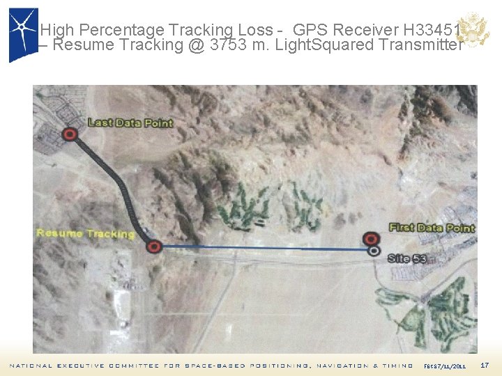 High Percentage Tracking Loss - GPS Receiver H 33451 – Resume Tracking @ 3753