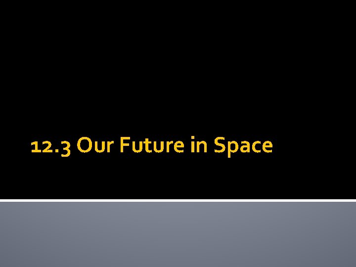 12. 3 Our Future in Space 