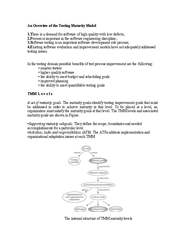 An Overview of the Testing Maturity Model 1. There is a demand for software