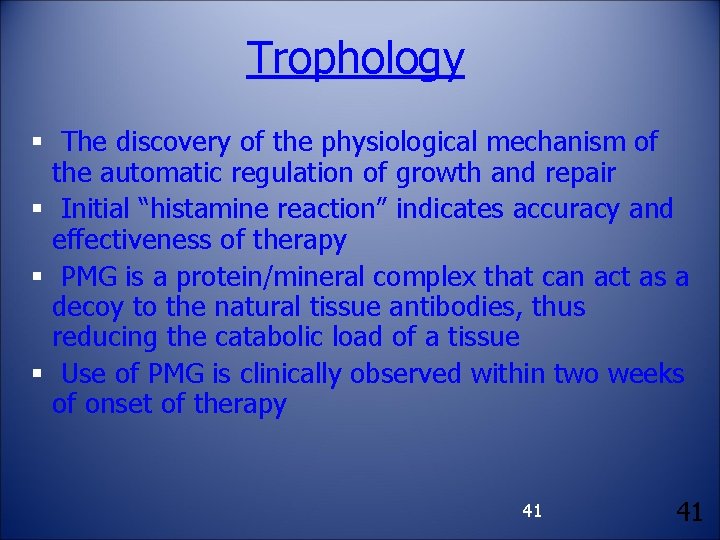 Trophology § The discovery of the physiological mechanism of the automatic regulation of growth