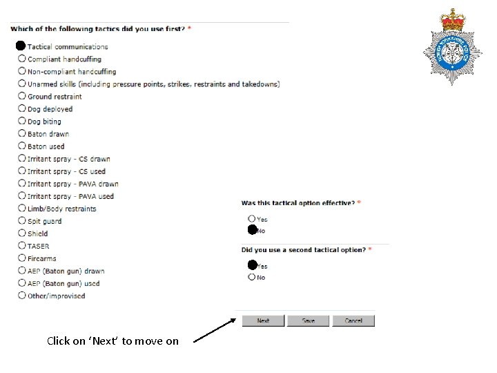 Click on ‘Next’ to move on 