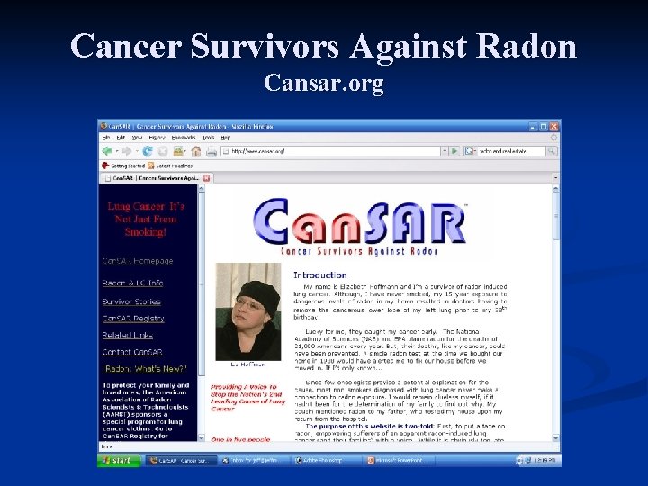 Cancer Survivors Against Radon Cansar. org 