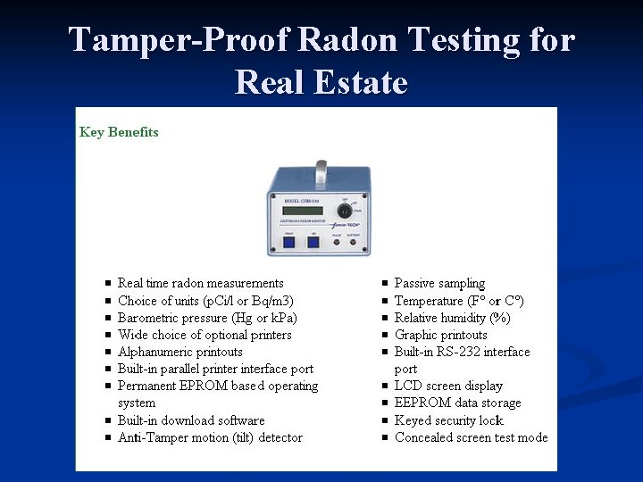 Tamper-Proof Radon Testing for Real Estate 