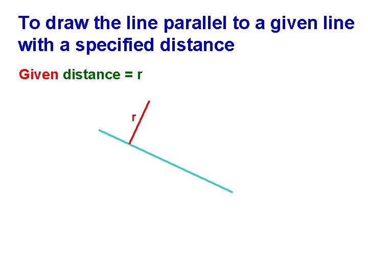 To draw the line parallel to a given line with a specified distance Given