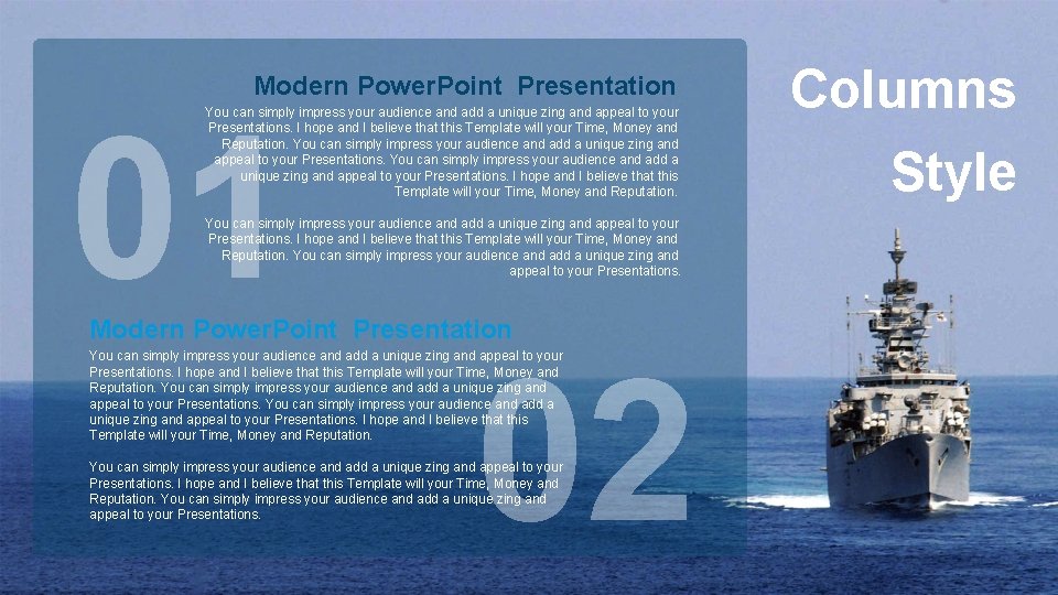 Modern Power. Point Presentation 01 You can simply impress your audience and add a