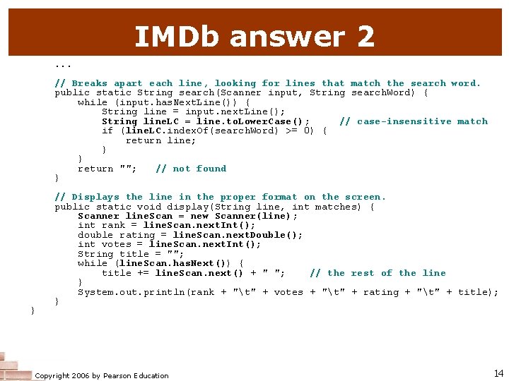 IMDb answer 2. . . // Breaks apart each line, looking for lines that