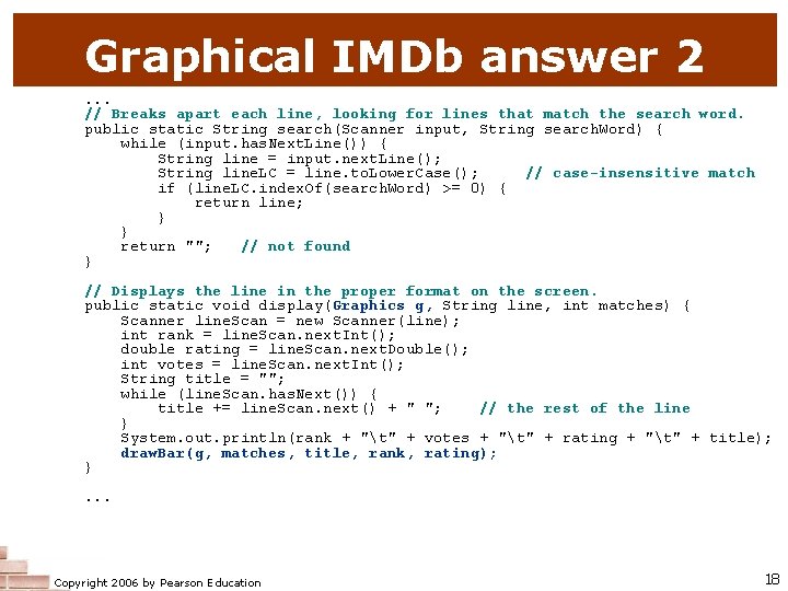 Graphical IMDb answer 2. . . // Breaks apart each line, looking for lines