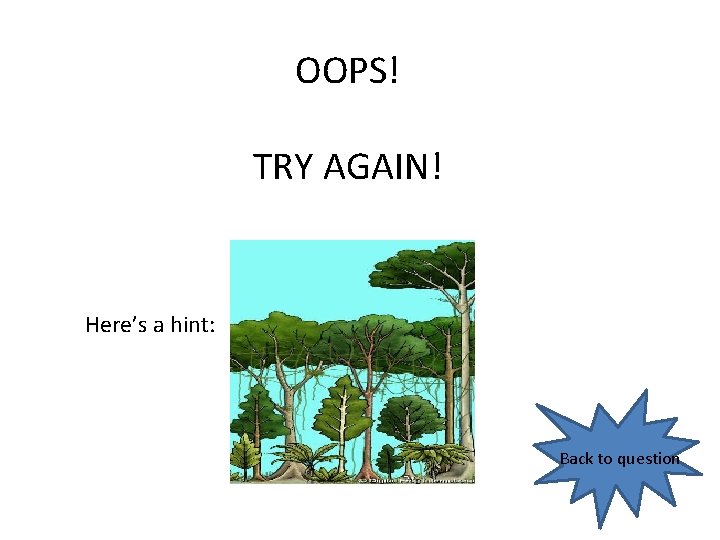 OOPS! TRY AGAIN! Here’s a hint: Back to question 