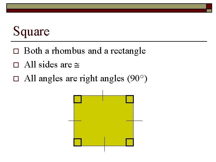 6 5 Rhombi and Squares Rhombus o Quad