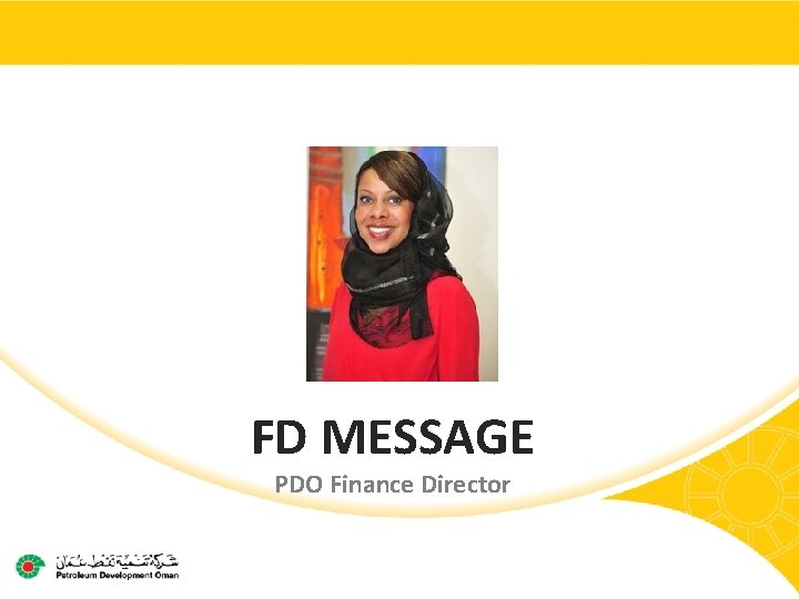 FD MESSAGE PDO Finance Director 
