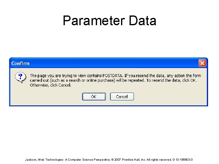 Parameter Data Jackson, Web Technologies: A Computer Science Perspective, © 2007 Prentice-Hall, Inc. All