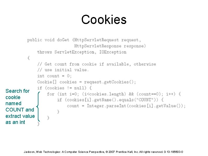 Cookies Search for cookie named COUNT and extract value as an int Jackson, Web