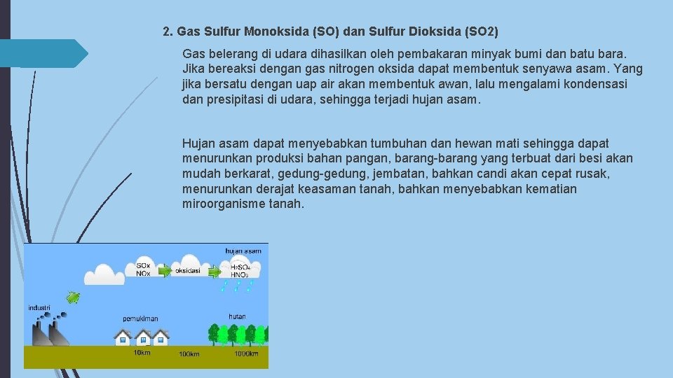 2. Gas Sulfur Monoksida (SO) dan Sulfur Dioksida (SO 2) Gas belerang di udara