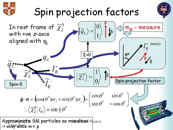 Spin projection factors P In rest frame of with +ve z-axis aligned with q.