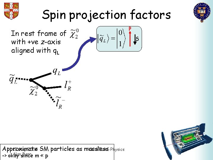 Spin projection factors In rest frame of with +ve z-axis aligned with q. L