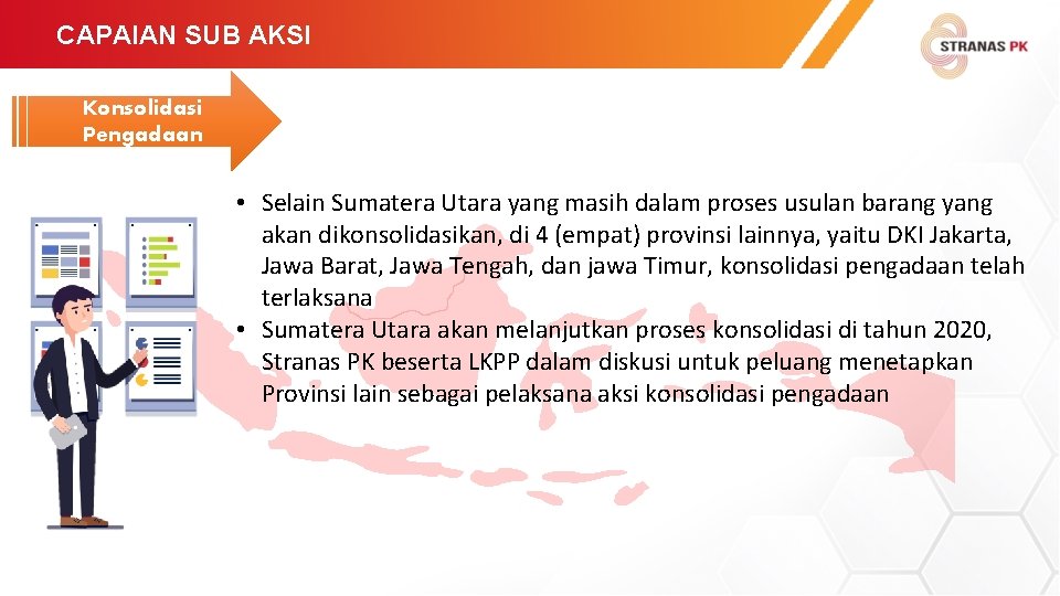 CAPAIAN SUB AKSI Konsolidasi Pengadaan Menjadi Trigger Pertumbuhan Ekonomi • Selain Sumatera Utara yang