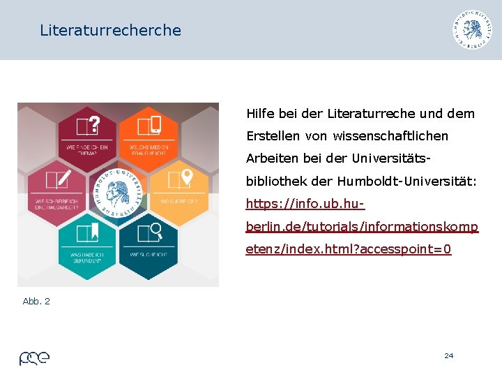 Literaturrecherche Hilfe bei der Literaturreche und dem Erstellen von wissenschaftlichen Arbeiten bei der Universitätsbibliothek