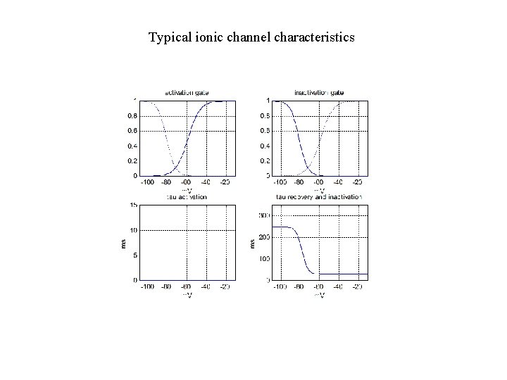 Typical ionic channel characteristics 