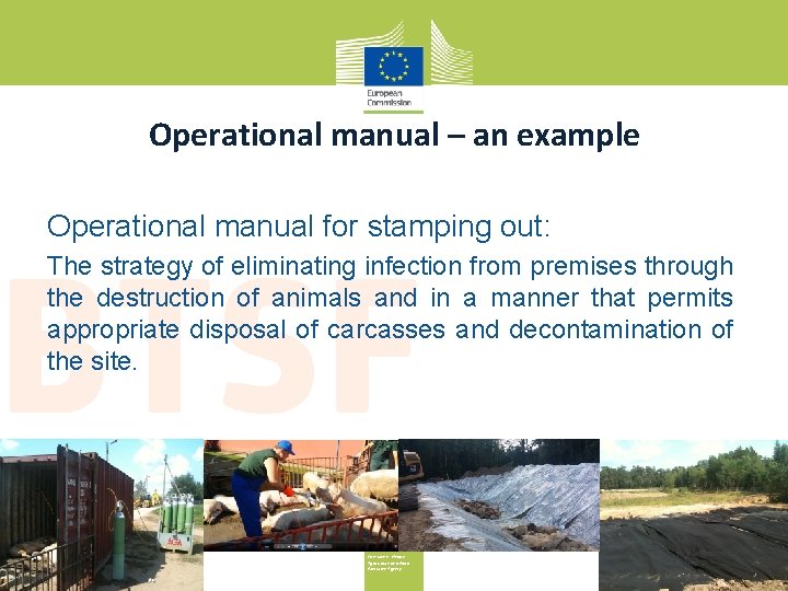 Operational manual – an example Operational manual for stamping out: The strategy of eliminating