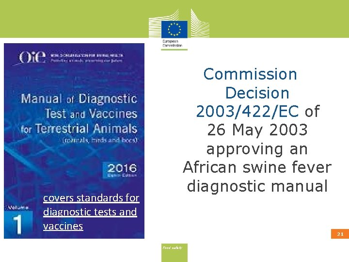 Commission Decision 2003/422/EC of 26 May 2003 approving an African swine fever diagnostic manual
