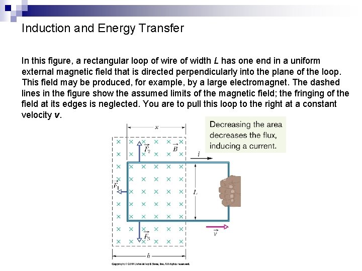 Induction and Energy Transfer In this figure, a rectangular loop of wire of width