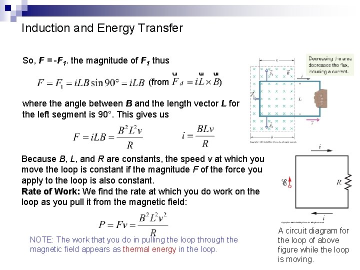 Induction and Energy Transfer So, F = -F 1. the magnitude of F 1