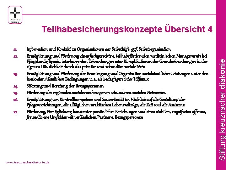 21. 22. 23. 24. 25. 26. 27. Information und Kontakt zu Organisationen der Selbsthilfe,